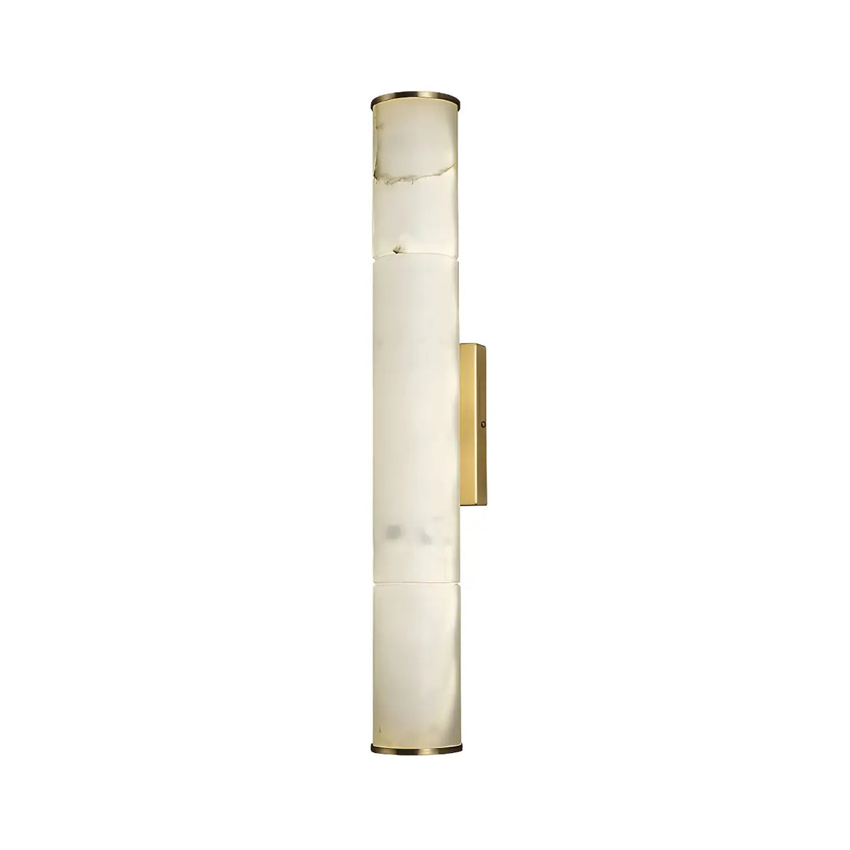 Contemporary Cylinder Marble Alabaster LED White Wall Sconce Image - 6