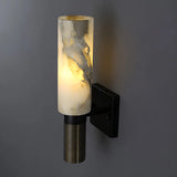 Contemporary Cylinder Marble Alabaster Mini Wall Lamp Image - 6