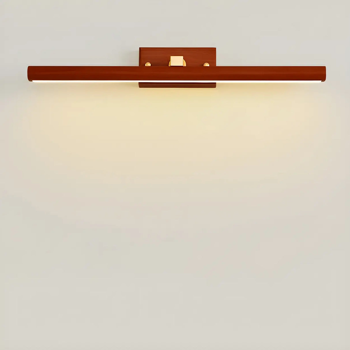 Contemporary Cylinder Walnut Wooden LED Vanity Light Image - 1