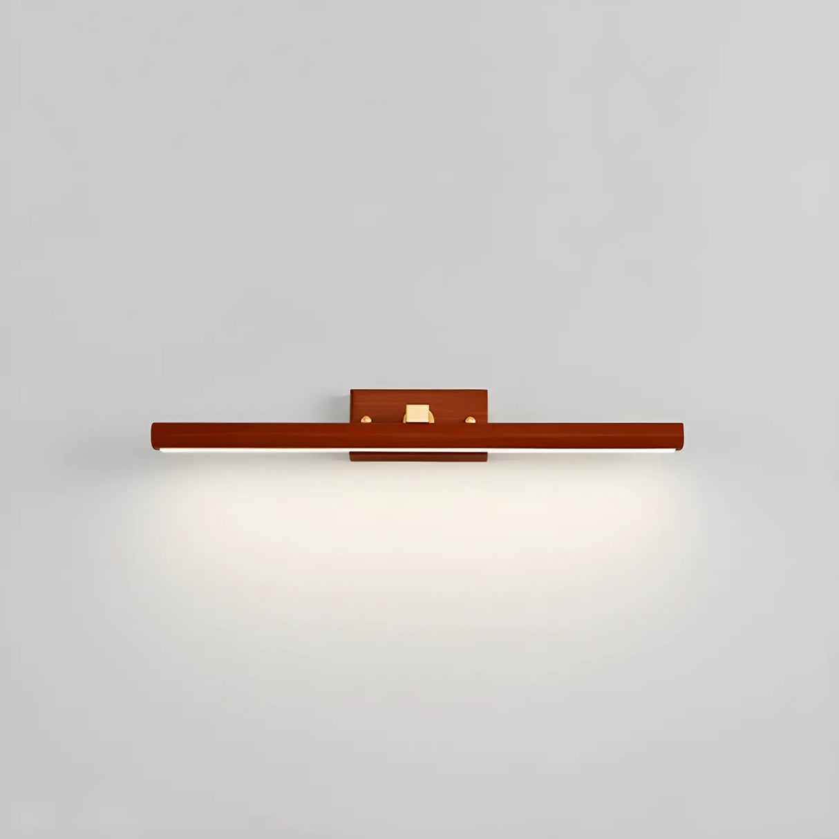 Contemporary Cylinder Walnut Wooden LED Vanity Light Image - 2