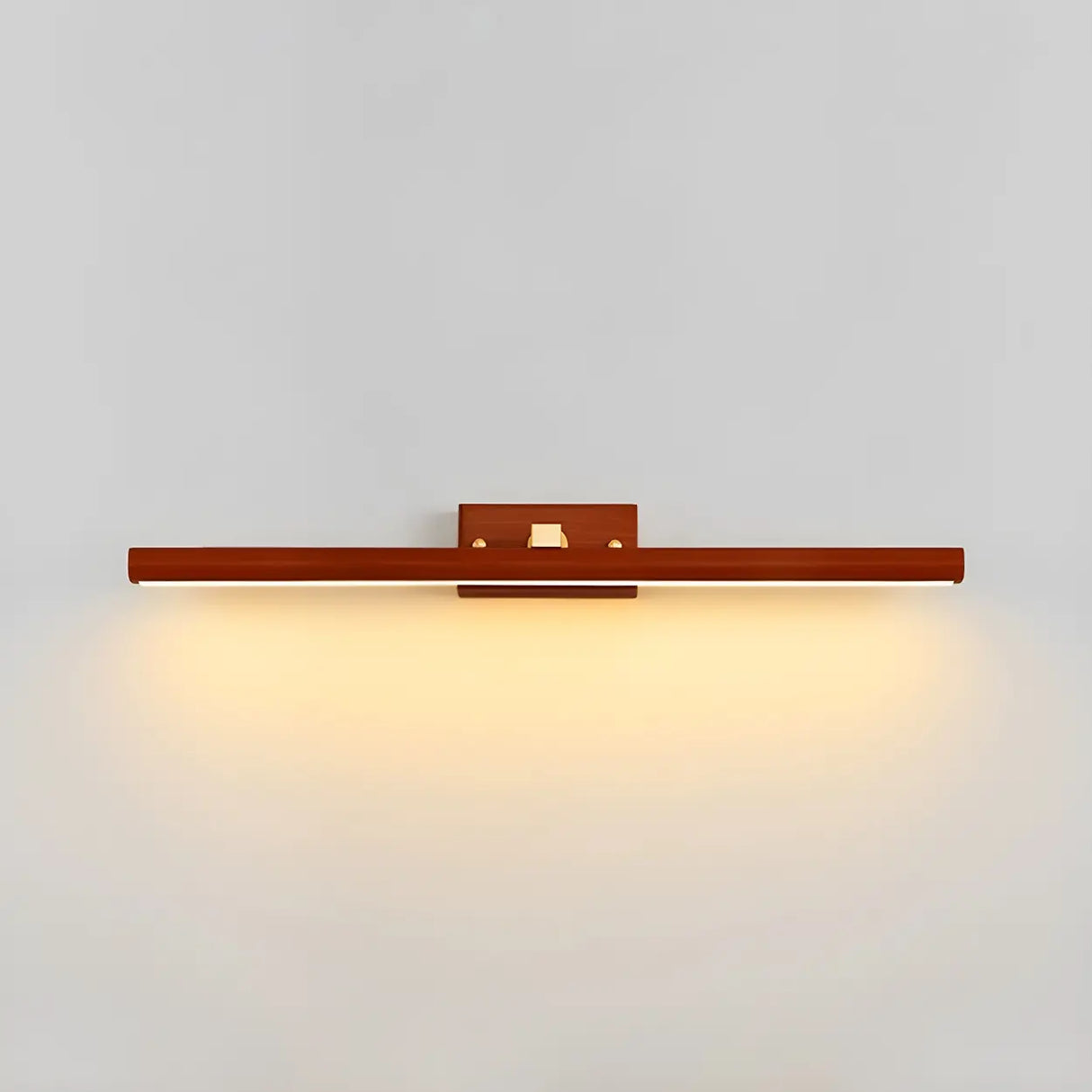 Contemporary Cylinder Walnut Wooden LED Vanity Light Image - 9