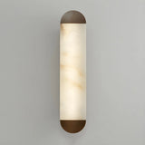 Contemporary Cylindrical White Alabaster Wall Sconce Image - 3