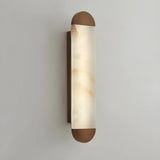 Contemporary Cylindrical White Alabaster Wall Sconce Image - 4