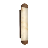 Contemporary Cylindrical White Alabaster Wall Sconce Image - 5