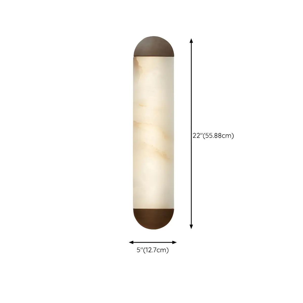 Contemporary Cylindrical White Alabaster Wall Sconce 