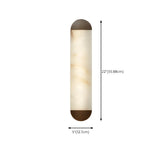 Contemporary Cylindrical White Alabaster Wall Sconce #size