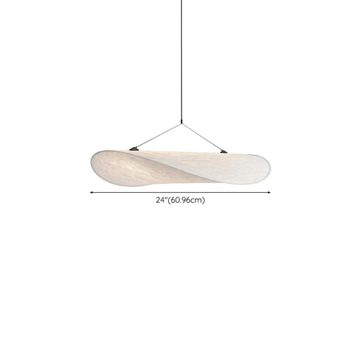 Contemporary Dining Room White Curved Fabric Pendant Light 