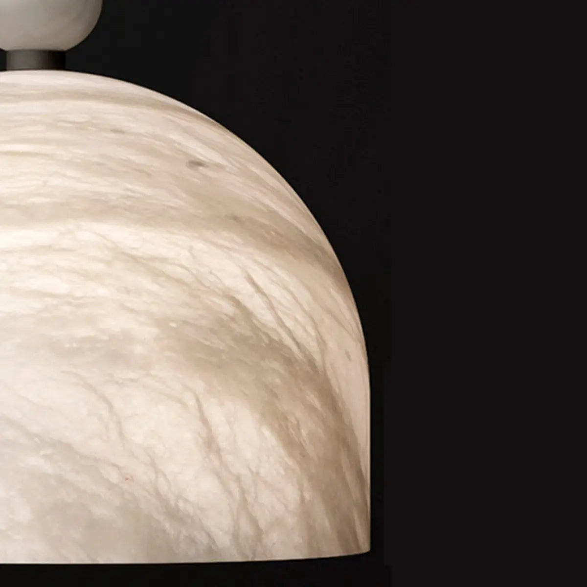 Contemporary Dome Alabaster Bedroom White Pendant Light Image - 11