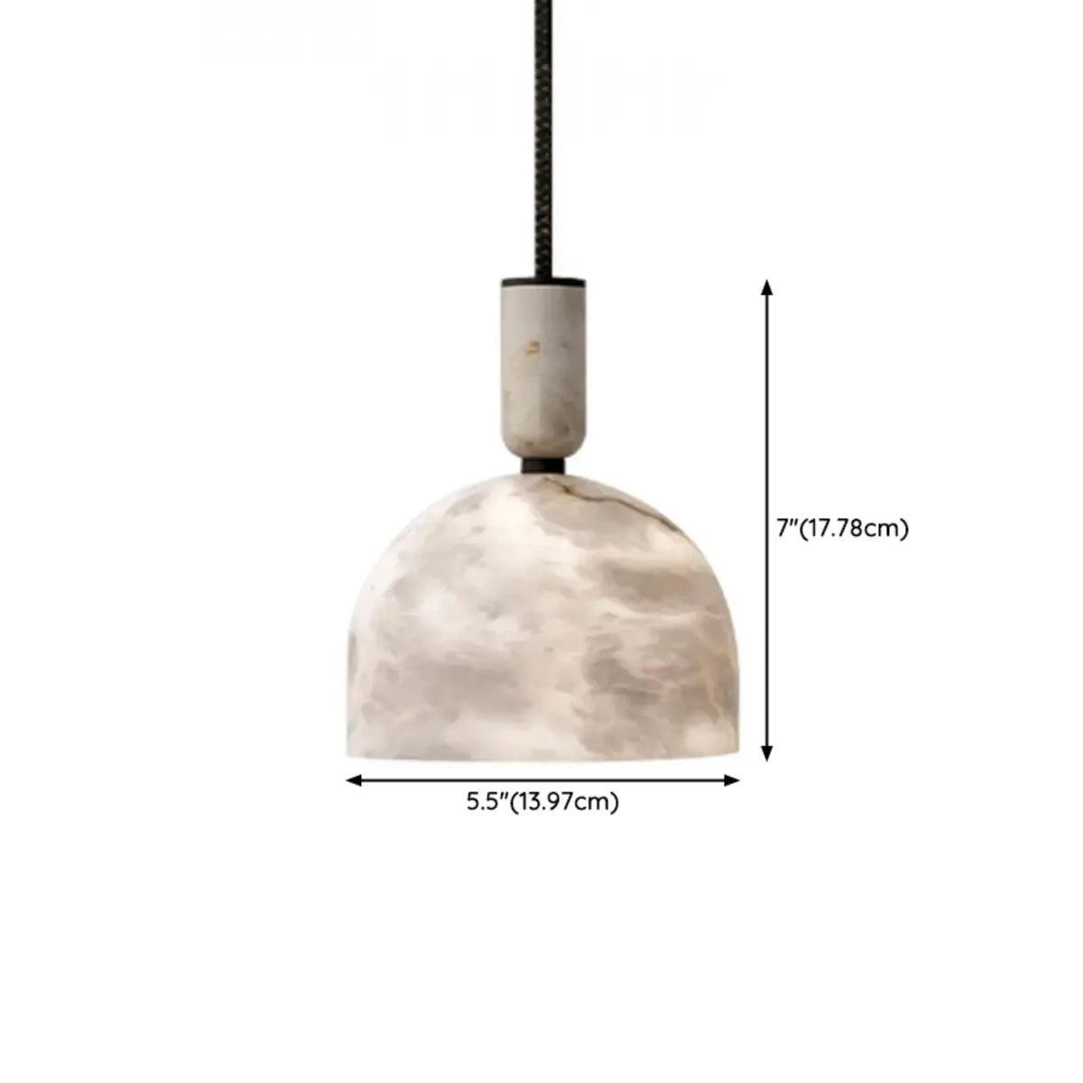 Contemporary Dome Alabaster Bedroom White Pendant Light 