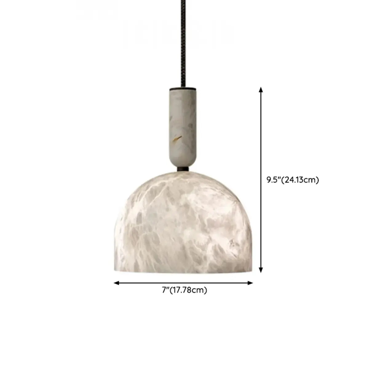 Contemporary Dome Alabaster Bedroom White Pendant Light Image - 14