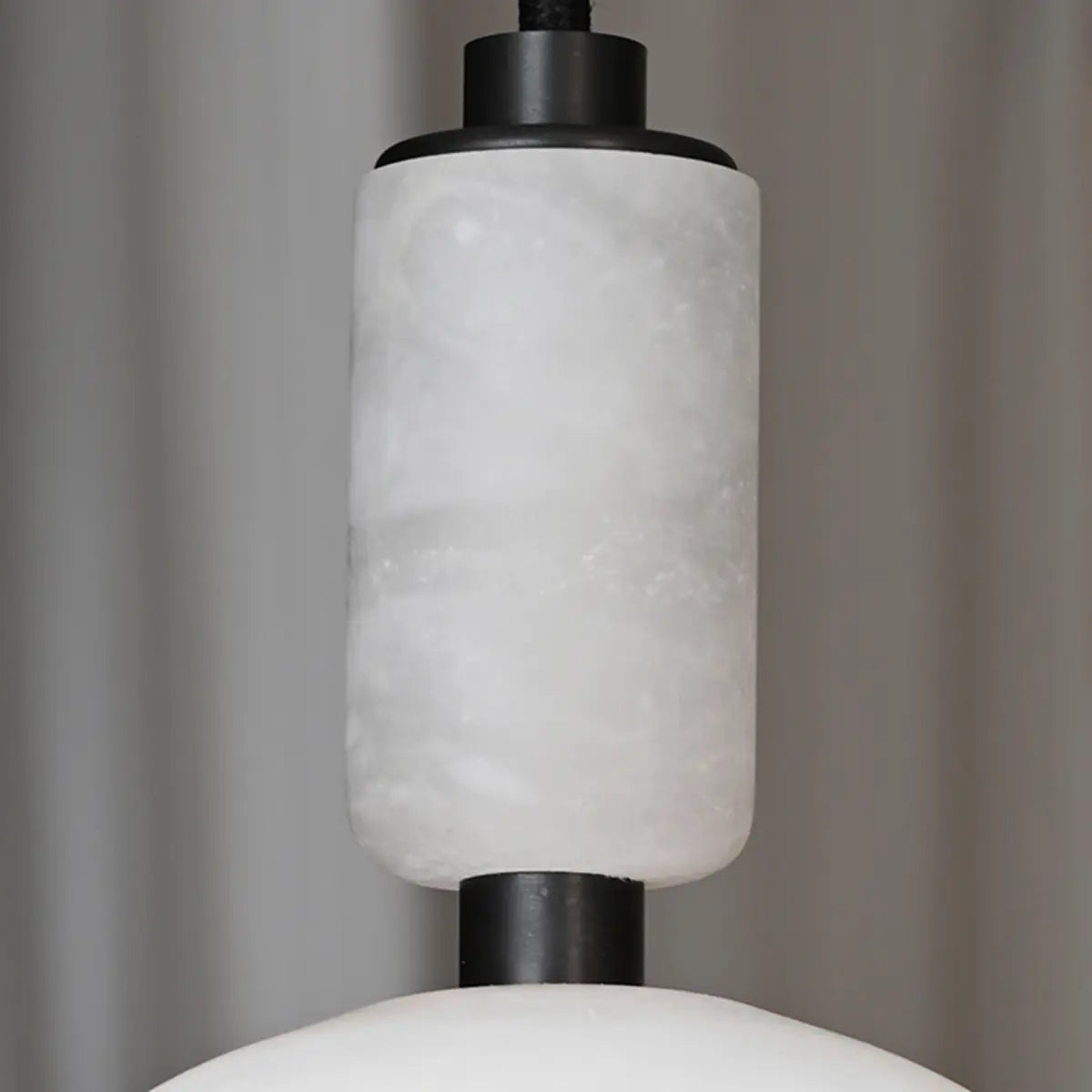 Contemporary Dome Alabaster Bedroom White Pendant Light Image - 9