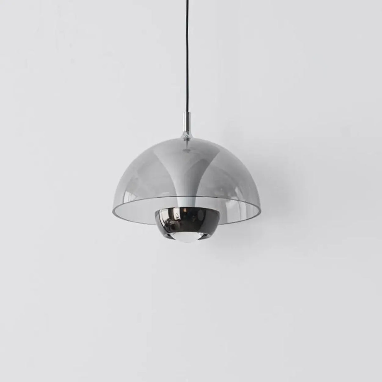 Contemporary Dome Bedroom Black LED Dimming Pendant Light Image - 10