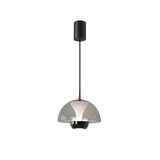 Contemporary Dome Bedroom Black LED Dimming Pendant Light Image - 2