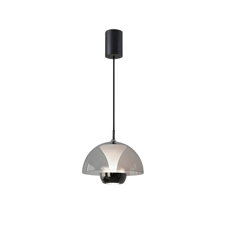 Contemporary Dome Bedroom Black LED Dimming Pendant Light Image - 2