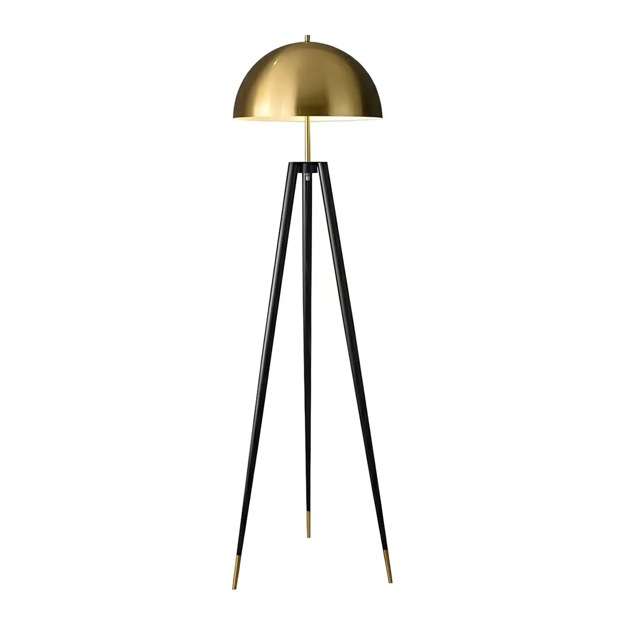 Contemporary Dome Brass Tripod Metal Floor Lamp Image - 5