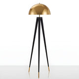 Contemporary Dome Brass Tripod Metal Floor Lamp Image - 6