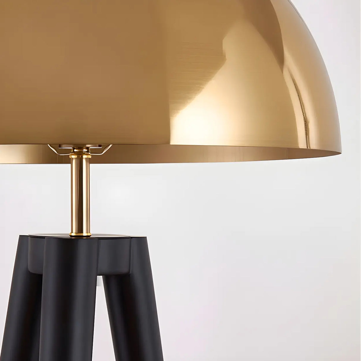 Contemporary Dome Brass Tripod Metal Floor Lamp Image - 9