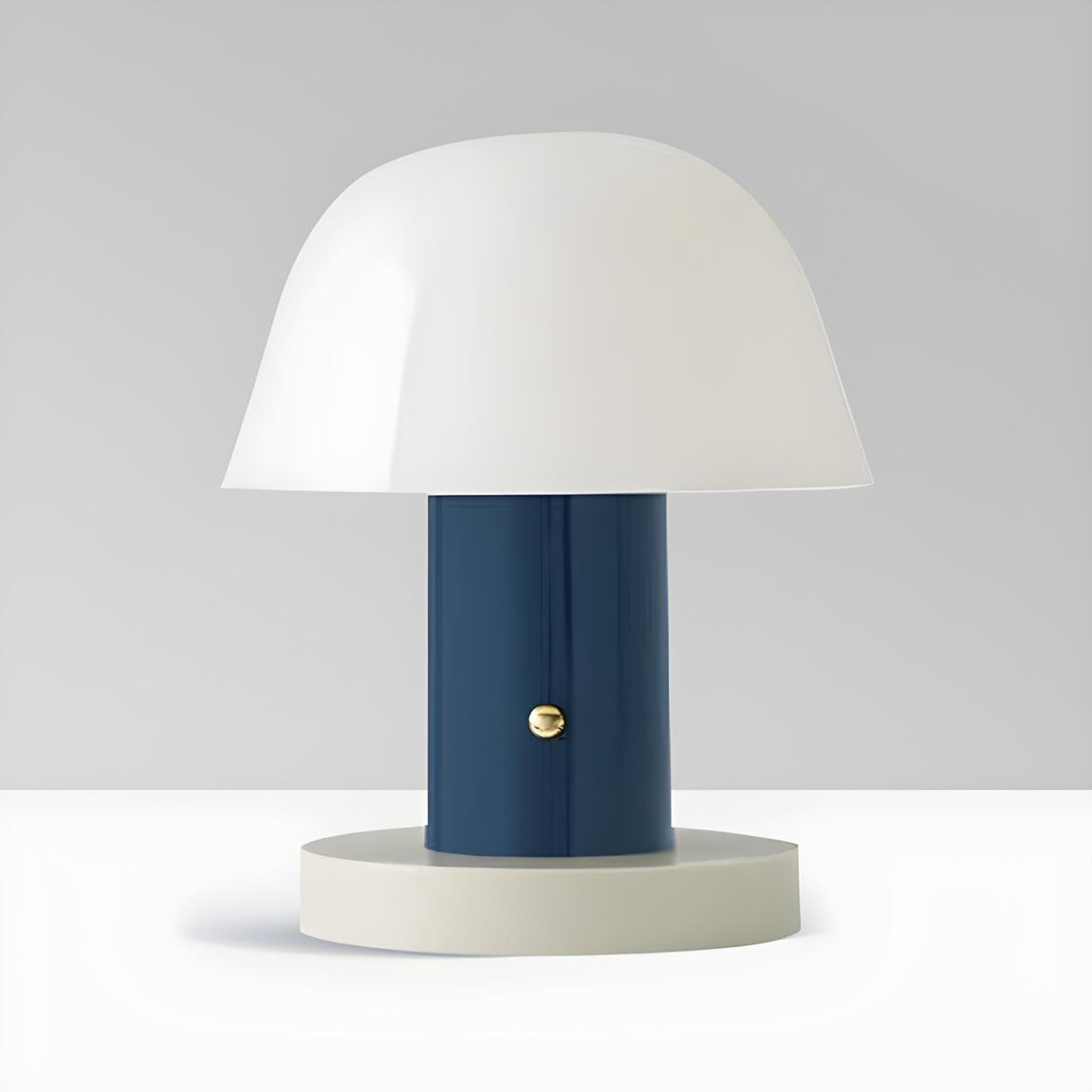 Contemporary Dome Shade Geometric Metal Table Lamp Image - 3