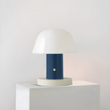 Contemporary Dome Shade Geometric Metal Table Lamp Image - 9