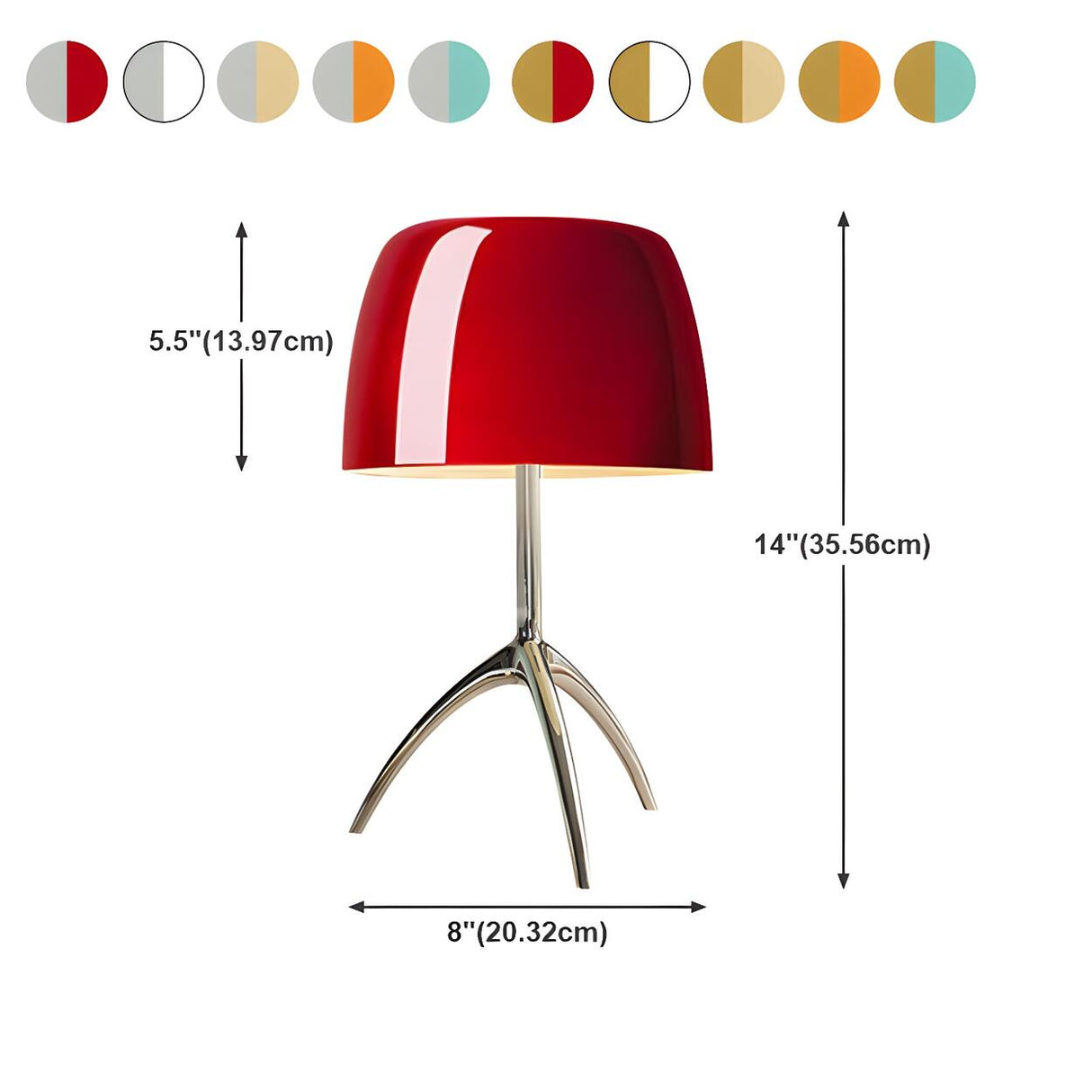 Contemporary Domed Glass Tripod Decorative Table Lamp 