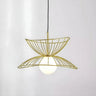 Contemporary Double Layered Gold Wire Pendant Light Image - 10