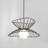 Contemporary Double Layered Gold Wire Pendant Light Image - 9