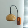 Contemporary Drum Amber Glass Wall Sconce Image - 10