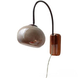 Contemporary Drum Amber Glass Wall Sconce Image - 5