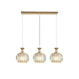 Contemporary Drum Clear Crystal 3 Lights Pendant Light Kit Image - 5