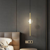 Contemporary Dual Crystal Ball Bedroom Pendant Light Image - 21