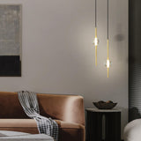 Contemporary Dual Crystal Ball Bedroom Pendant Light Image - 5