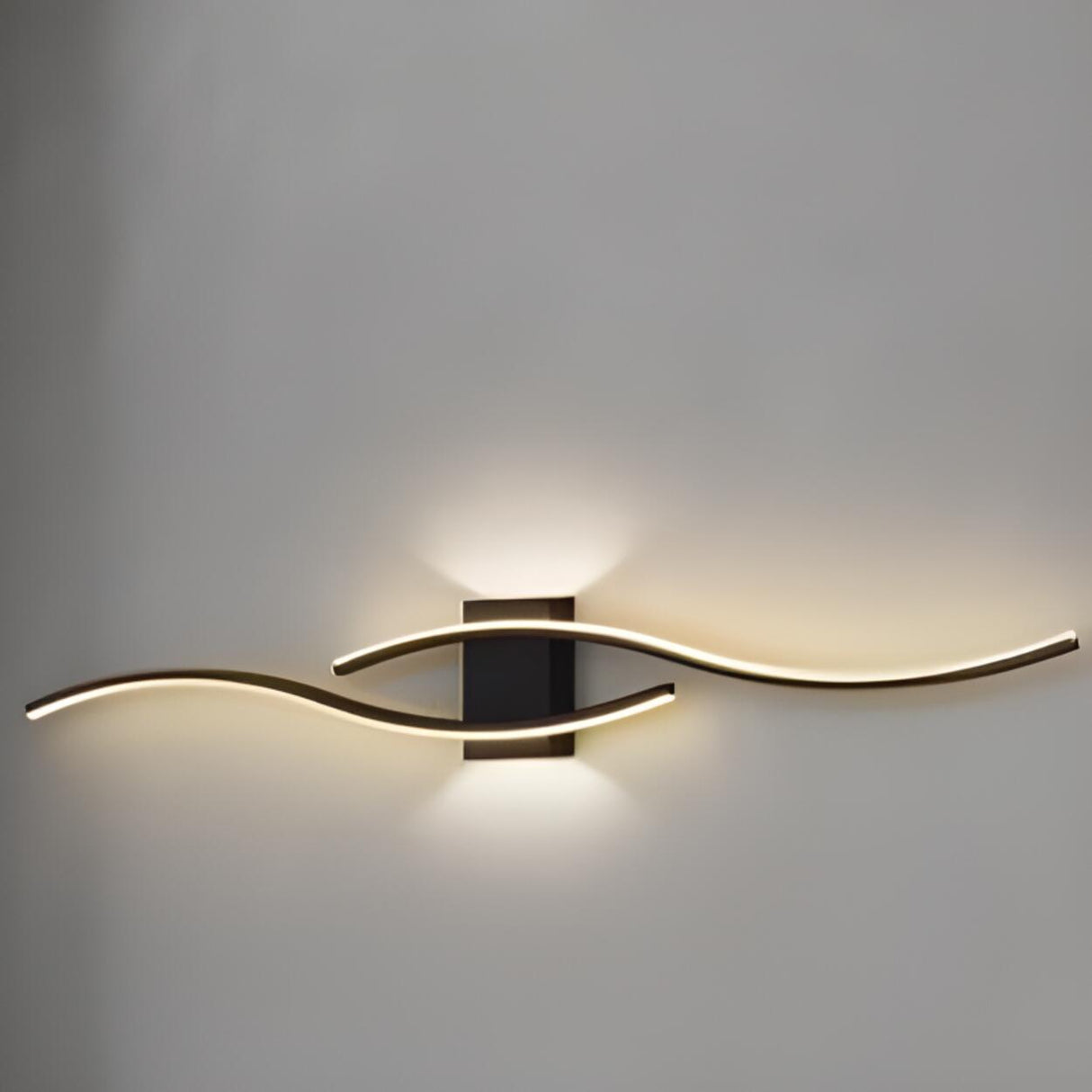 Contemporary Dual Curved LED Wall Sconce Light Image - 12