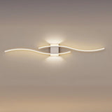 Contemporary Dual Curved LED Wall Sconce Light Image - 3