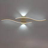 Contemporary Dual Light Bars Wave LED Wall Sconce Image - 13