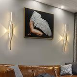 Contemporary Dual Light Bars Wave LED Wall Sconce Image - 3