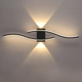 Contemporary Dual Light Bars Wave LED Wall Sconce Image - 4