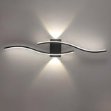 Contemporary Dual Light Bars Wave LED Wall Sconce Image - 5