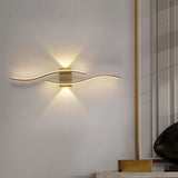 Contemporary Dual Light Bars Wave LED Wall Sconce Image - 6