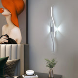 Contemporary Dual Light Bars Wave LED Wall Sconce Image - 7