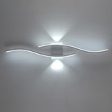 Contemporary Dual Light Bars Wave LED Wall Sconce Image - 8