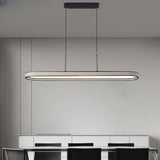 Contemporary Elliptical LED Island Pendant Light Image - 1