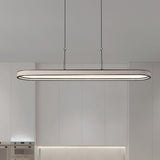 Contemporary Elliptical LED Island Pendant Light Image - 11