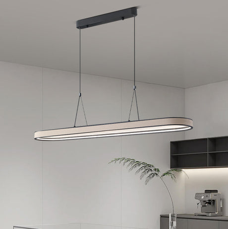 Contemporary Elliptical LED Island Pendant Light Image - 5