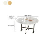 Contemporary Extendable Round Marble Dining Table Steel Base #size