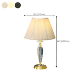 Contemporary Fabric Shade Crystal Base Table Lamp #size