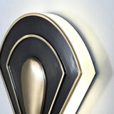 Contemporary Fan Shaped Black and Gold Wall Sconce Image - 8