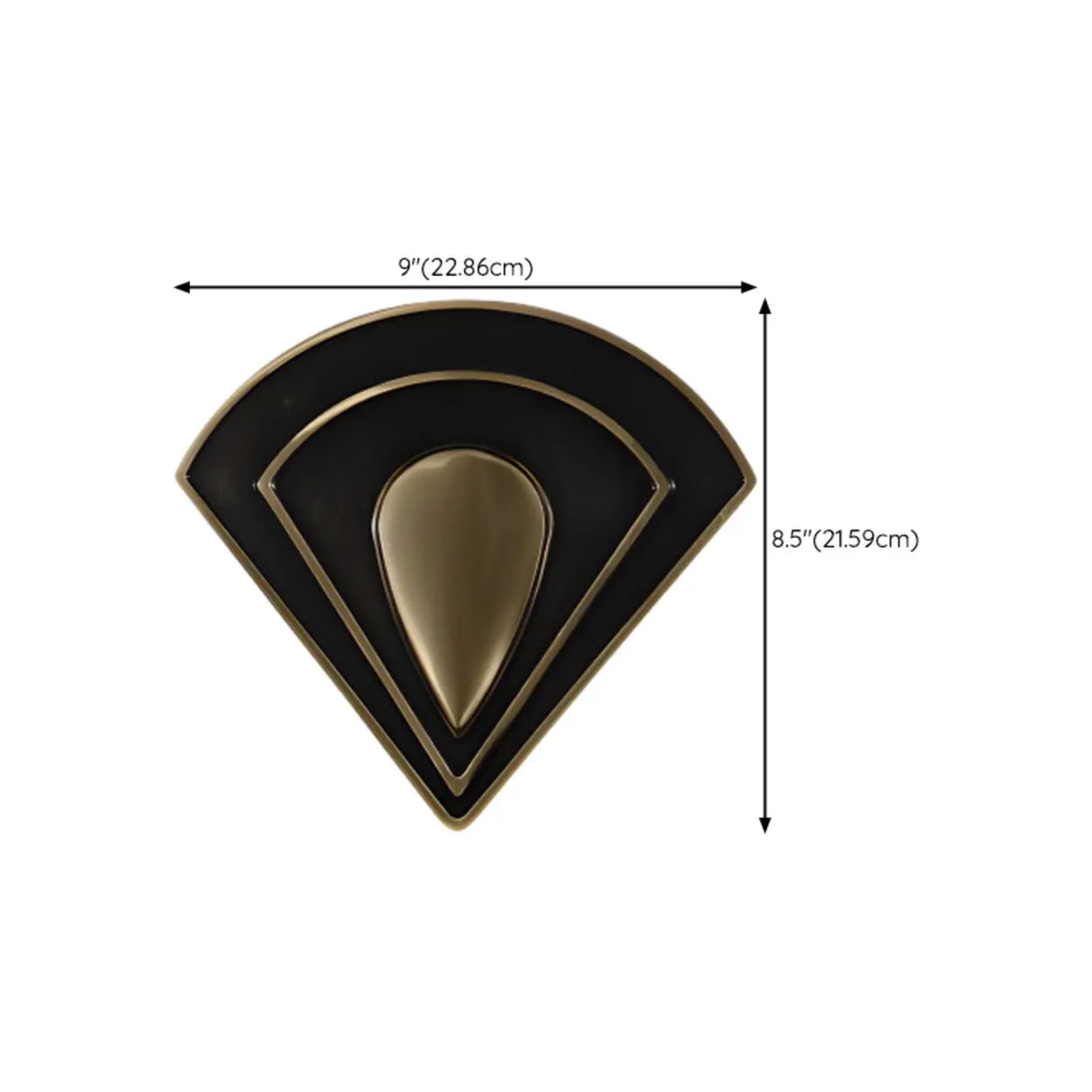 Contemporary Fan Shaped Black and Gold Wall Sconce 