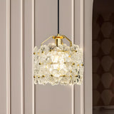 Contemporary Flower Crystal Orchid Blossom Pendant Light Image - 10