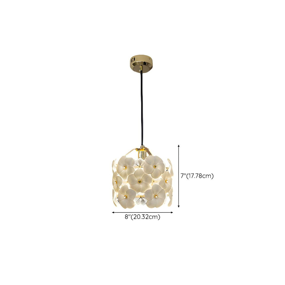 Contemporary Flower Crystal Orchid Blossom Pendant Light 