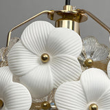 Contemporary Flower Crystal Orchid Blossom Pendant Light Image - 6